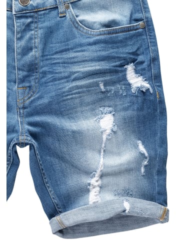 Humy Stretch Bermuda Jeans Shorts Destroyed Design A&S in Hellblau