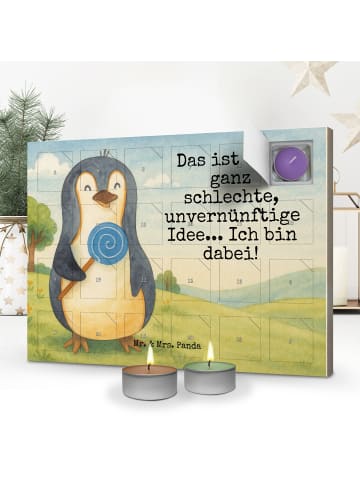 Mr. & Mrs. Panda duftkerzenkalender Pinguin Lolli Design mit Spruch in Weiß
