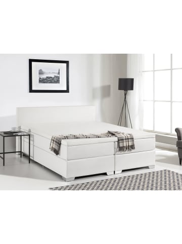 Beliani Doppelbett PRESIDENT in Weiß/Silber - (W) 190 x (H) 90 x (L) 210 cm