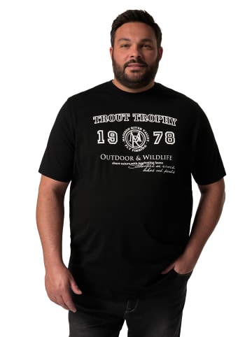 Men Plus Kurzarm T-Shirt in schwarz
