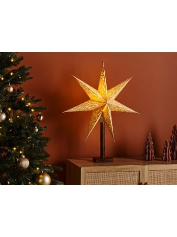 Beliani Nachttischleuchten MANA in Beige/Braun - (W) 55 x (H) 70 x (L) 17 cm