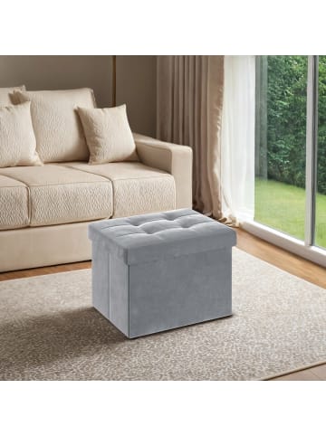 SONGMICS Sitzhocker Minota in Hellgrau - (B)41 x (H)31 x (T)31 cm