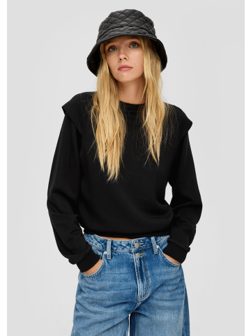 QS Sweatshirt langarm in Schwarz