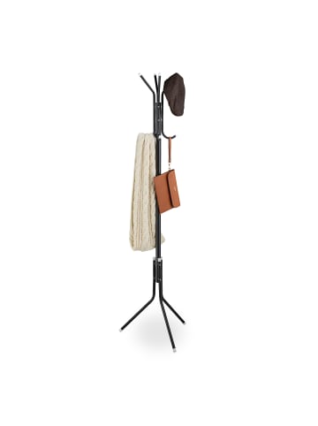 relaxdays Garderobenständer in Schwarz - (B)40 x (H)169 x (T)48 cm