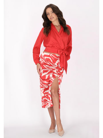 faina Damen Skirt in Rot Wollweiss