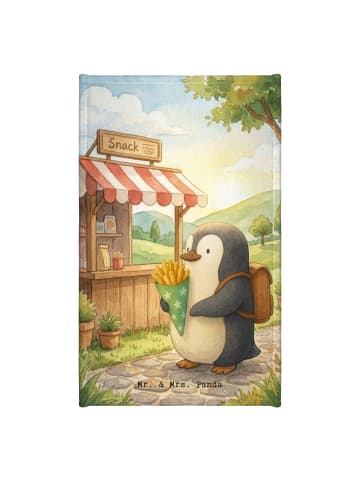 Mr. & Mrs. Panda Handtuch Pinguin Pommestüte Design ohne Spruch in Weiß