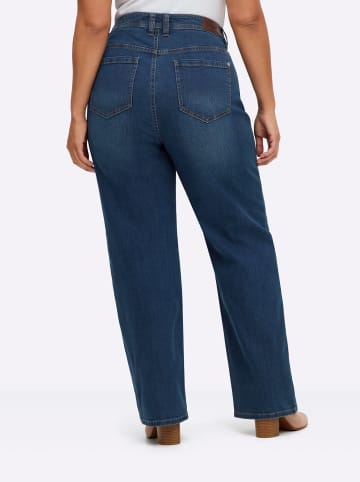 sheego Gerade Jeans in blue-stone-washed