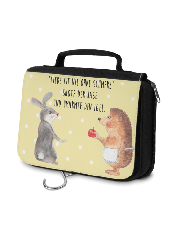 Mr. & Mrs. Panda Kulturbeutel Hase Igel mit Spruch in Gelb Pastell