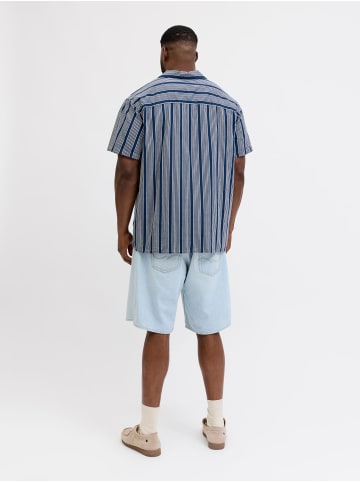 JACK & JONES PLUS Hawaii-Hemd in Dark Blue Denim