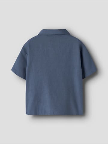 name it Nmmfaher Kurzarmhemd Viskose-Leinenmix in vintage indigo
