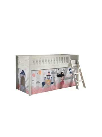 58 aufm Kessel KINDERBETT Karyl 208x114x135 Massivholz Weiß Textilset Princess Sophie