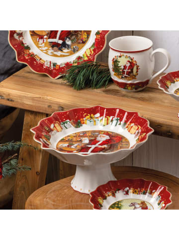 Villeroy & Boch Schale auf Fuß "Santa liest Wunschzettel" Toy's Fantasy ø 25 cm bunt in bunt