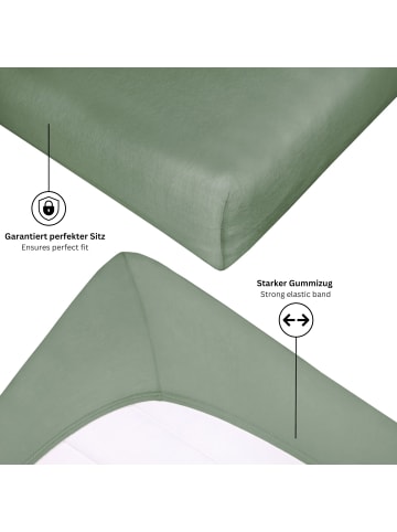 Schöner Wohnen Kollektion Spannbettlaken BASIC in Salbei