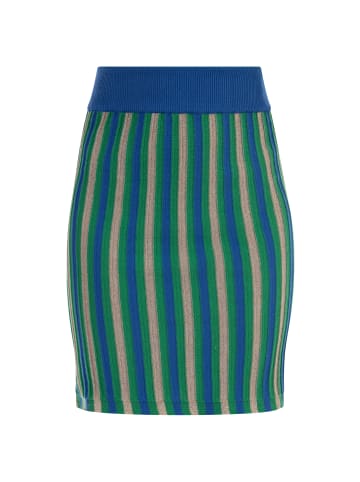 faina Damen Strick Minirock in Blau Mehrfarbig