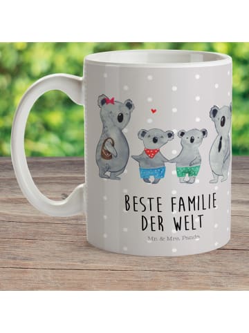 Mr. & Mrs. Panda Kinderbecher Koala Familie zwei mit Spruch in Grau Pastell