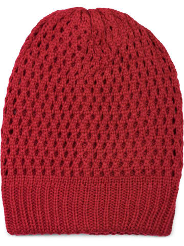 styleBREAKER Strick Beanie Mütze in Bordeaux-Rot