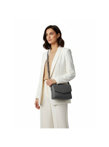 Lazarotti Bologna Leather Crossbody Umhängetasche Leder 22 cm in grey