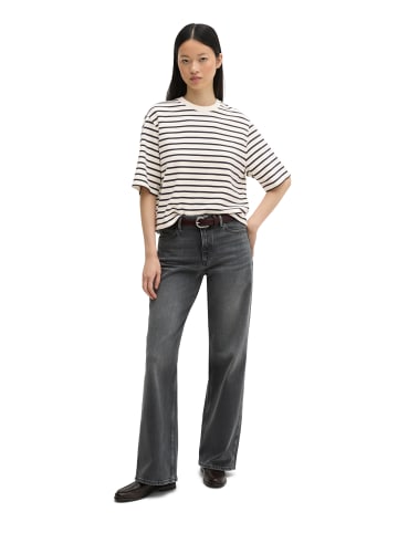 Marc O'Polo Gestreiftes Kurzarm-Sweatshirt cropped in Light Beige