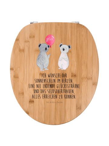 Mr. & Mrs. Panda Motiv WC Sitz Koala Luftballon mit Spruch in Braun