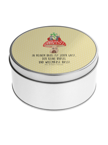 Mr. & Mrs. Panda Metalldose Marienkäfer Fliegenpilz mit Spruch in Gelb Pastell