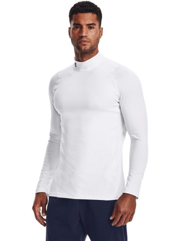 Under Armour Longsleeve "ColdGear Fitted Mock" in Weiß
