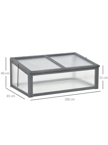 Outsunny Gewächshaus in Grau 100L x 65B x 40H cm