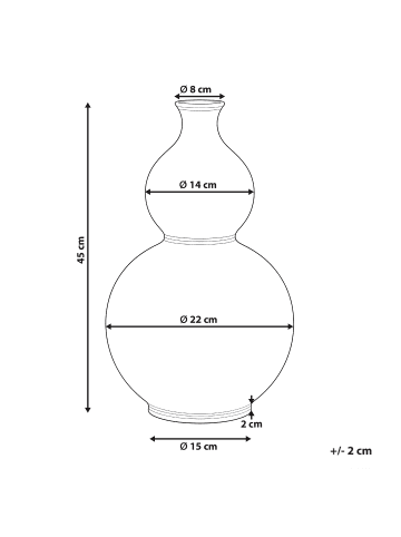 Beliani Blumenvase MOSTOLES in Weiß/Blau/Grün - (W) 22 x (H) 45 x (L) 22 cm