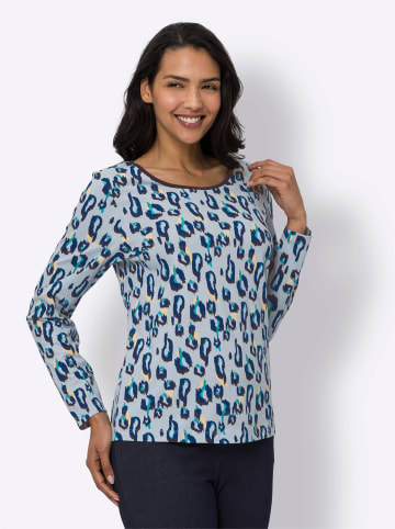 Sieh an! Langarmshirt in hellblau-bedruckt