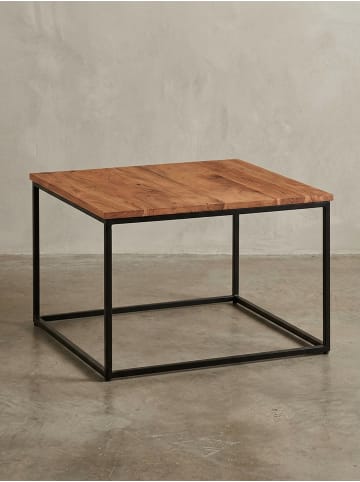 KADIMA DESIGN Couchtisch 60x60x41 cm Massivholz Metall Sofatisch Wohnzimmertisch