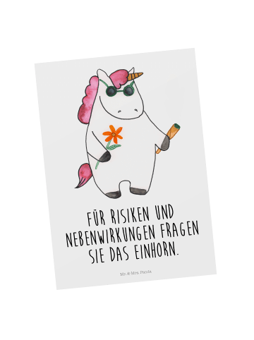 Mr. & Mrs. Panda Grußkarte Einhorn Woodstock mit Spruch in Weiß
