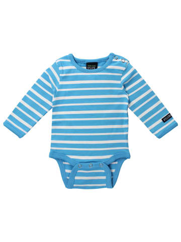 Villervalla Body Langarm Stripes in meeresblau