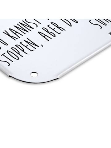 Mr. & Mrs. Panda Wandbild Pinguin Surfer mit Spruch in Weiß