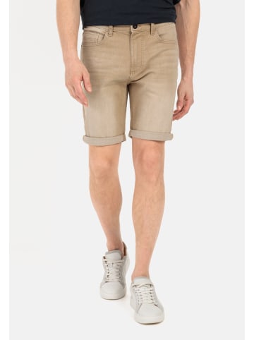 Camel Active Colour Denim Shorts Slim Fit in Beige