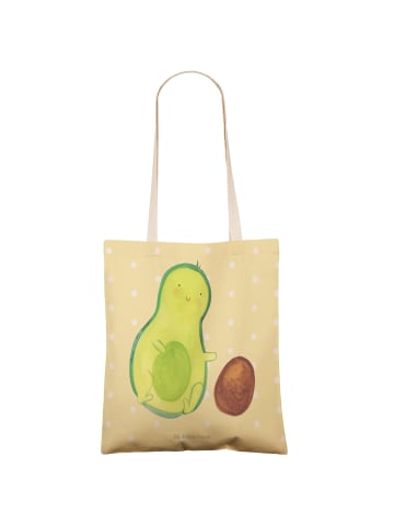 Mr. & Mrs. Panda Stoffbeutel Avocado Kern rollt ohne Spruch in Gelb Pastell