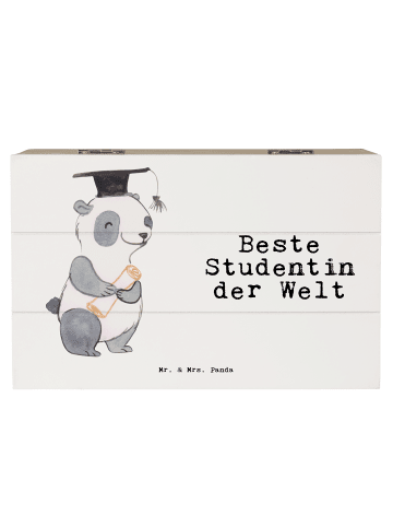Mr. & Mrs. Panda Box Pinguin Beste Studentin der Welt mit Spruch in Weiß
