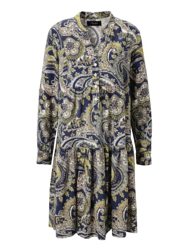 Aniston CASUAL Blusenkleid in marine-weiß-gelb-blau-beige