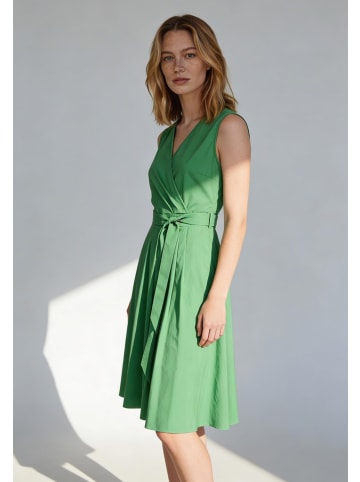 More & More raffiniertes Midikleid, Wickeloptik in green