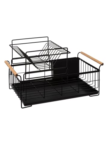 5five Simply Smart Geschirrabtropfer mit zwei Ebenen BLACKWOOD in Schwarz, 29 x 28,3 x 48 cm