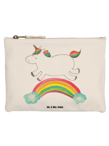 Mr. & Mrs. Panda kosmetiktäschchen Einhorn Regenbogen ohne Spruch in Weiß