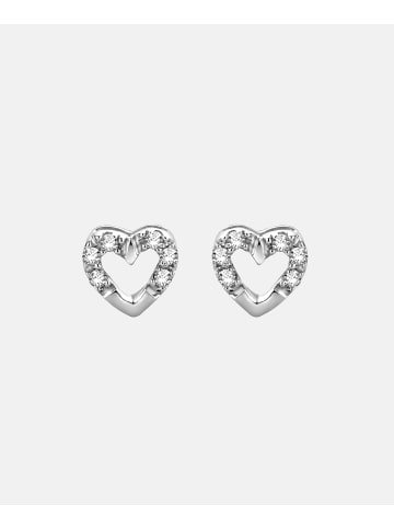 Diamant L'éternel Ohrringe aus 375 Weißgold mit Diamant Herz-Design