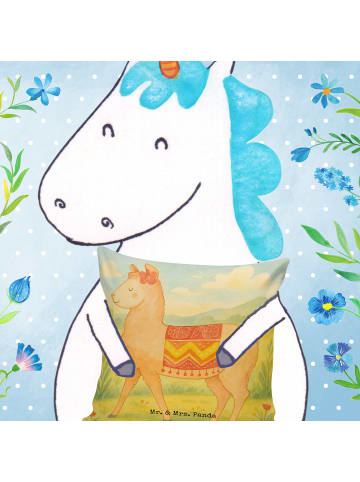 Mr. & Mrs. Panda kissen 40 x 40 Alpaka Stolz Design ohne Spruch in Weiß