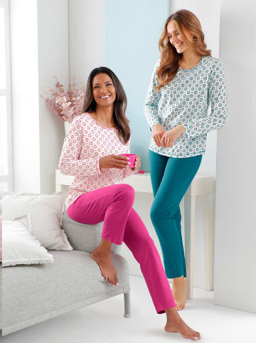 WITT WEIDEN Schlafanzüge in ecru-fuchsia + ecru-aquapetrol