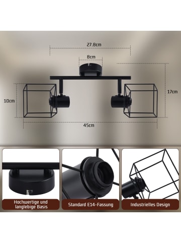 ZMH Deckenleuchte in schwarz 2-flammige E14 Schwenkbar Modern Deckenspot