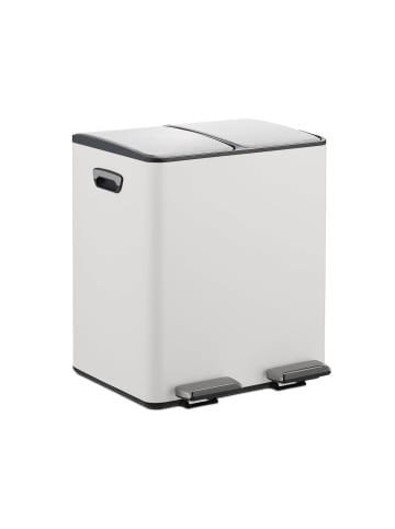 relaxdays Mülleimer in Weiß/ Silber - 2x 15 Liter