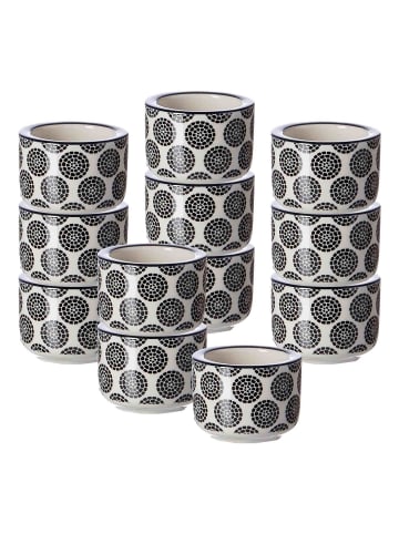 Ritzenhoff & Breker 12er Set Teelichthalter Takeo Circles ø 6 cm in schwarz-weiß