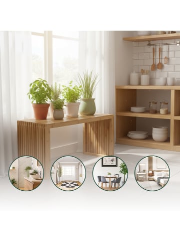 relaxdays Sitzbank in Natur - (B)45 x (H)43 x (T)33 cm