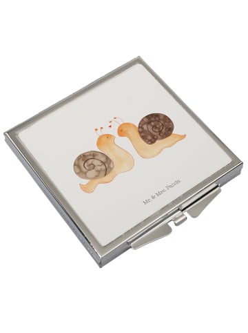 Mr. & Mrs. Panda Kosmetikspiegel Schnecken Liebe ohne Spruch in Weiß