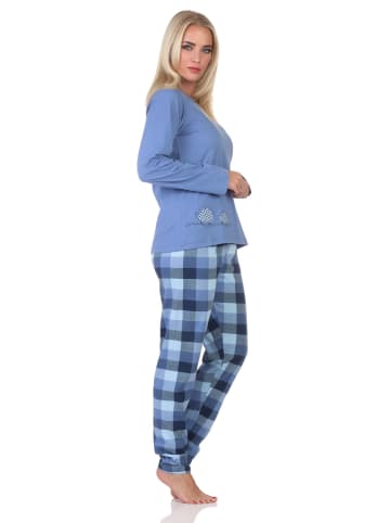 NORMANN Schlafanzug Pyjama langarm Tiermotiv - 88764 in dunkelblau