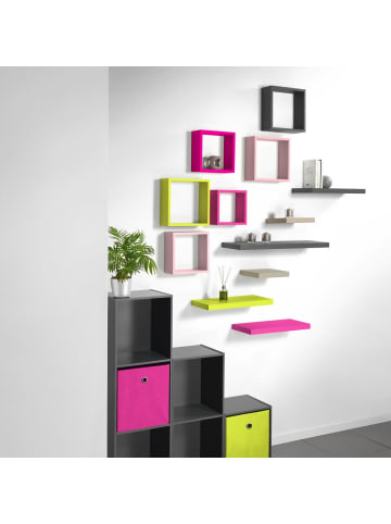 Homea Wandregale, 3er-Set, quadratisch in Anthrazitfarben, (B) 17,5 cm