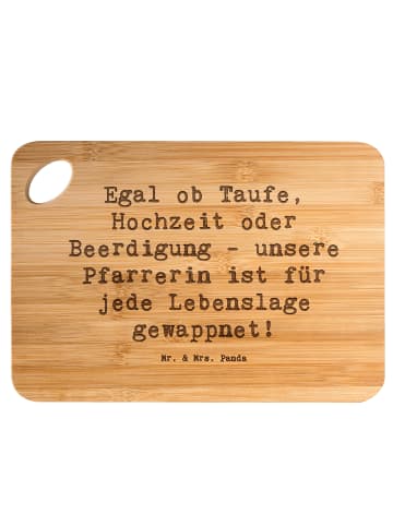 Mr. & Mrs. Panda Küchenbrett Spruch Pfarrerin Immer Da mit Spruch in Braun